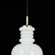 Grande suspension en verre opalin blanc par Peill Putzler, Allemagne, 1970