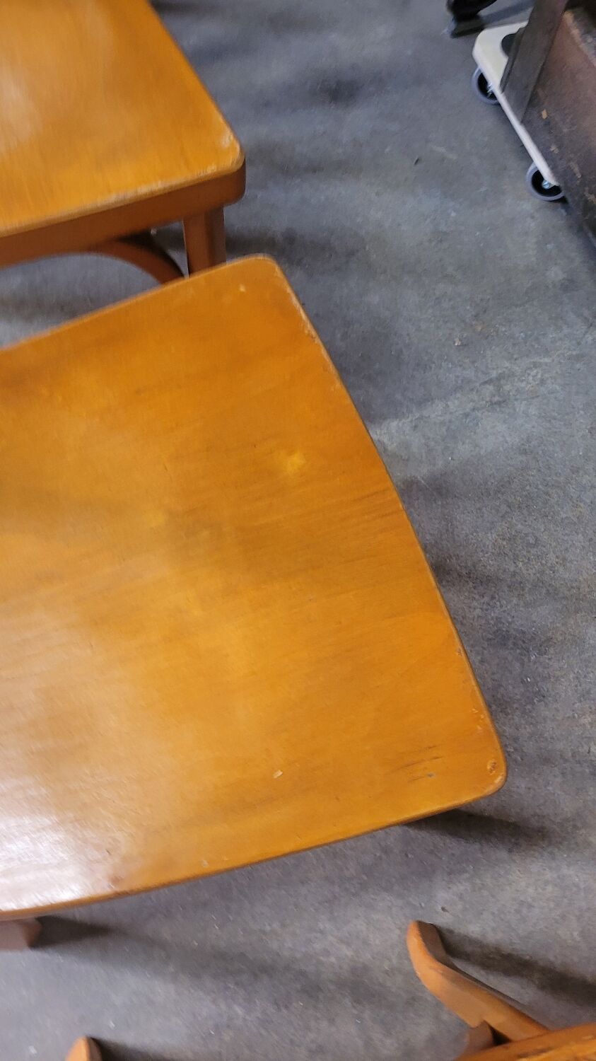 Series of 4 bistro chairs signed Baumann 1950 vintage