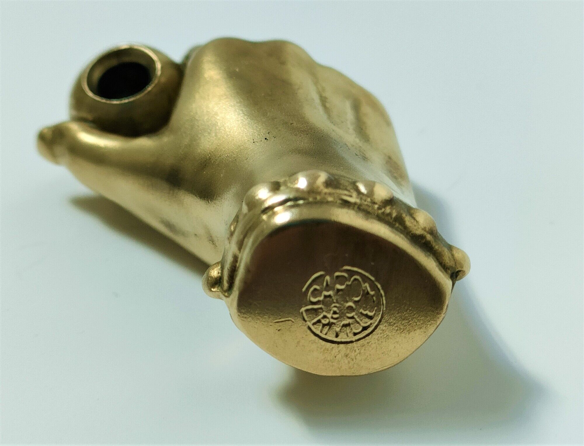 hand bronze art paperweight pen holder early XXth