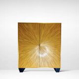 Straw marquetry cabinet
