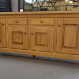 Large 4-door elm sideboard circa 1980s