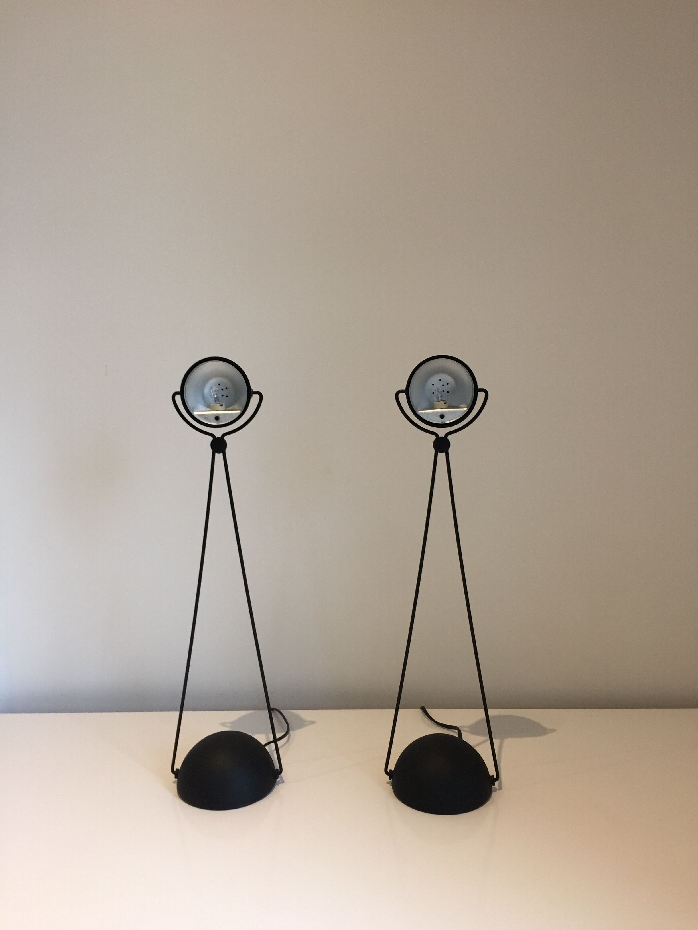 Pair of Meridiana articulated desk lamps by Paolo Piva for Stephano Cevoli, 1980