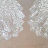 Set of 2 Tulip glass lampshades vintage chandelier wall light