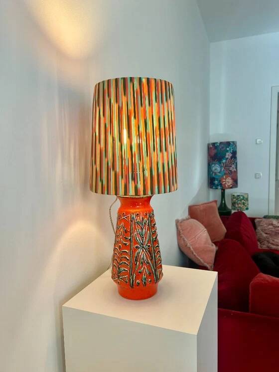 Atmospheric table lamp upcycled from Übelacker ceramic vase.