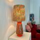 Upcycled ambient table lamp made from a Übelacker ceramic vase.