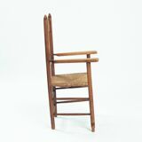 Fauteuil Art déco en chêne de l'école d'Amsterdam, années 1940