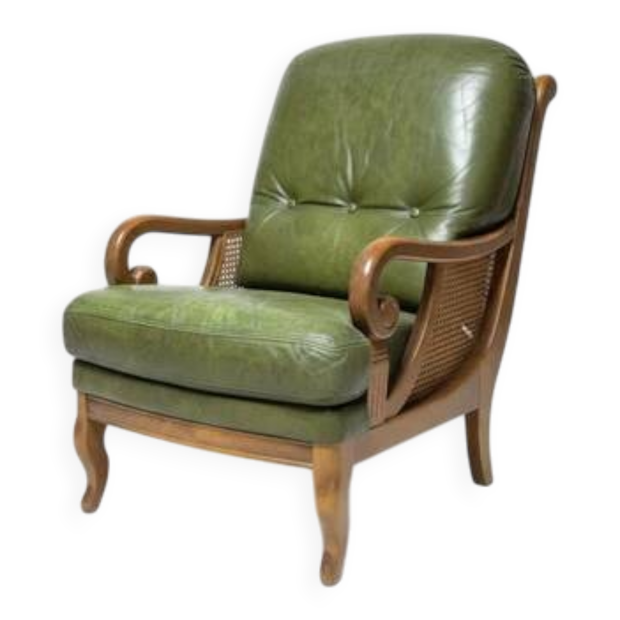 Mid-century lounge armchair, cane sides, 1960s