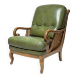 Mid-century lounge armchair, cane sides, 1960s