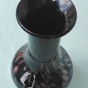 Black glitter glass vase