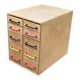 Wooden workshop chest of drawers with 10 drawers