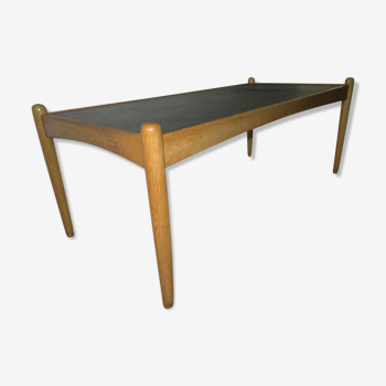 Mid century slate and oak coffee table, 1960s