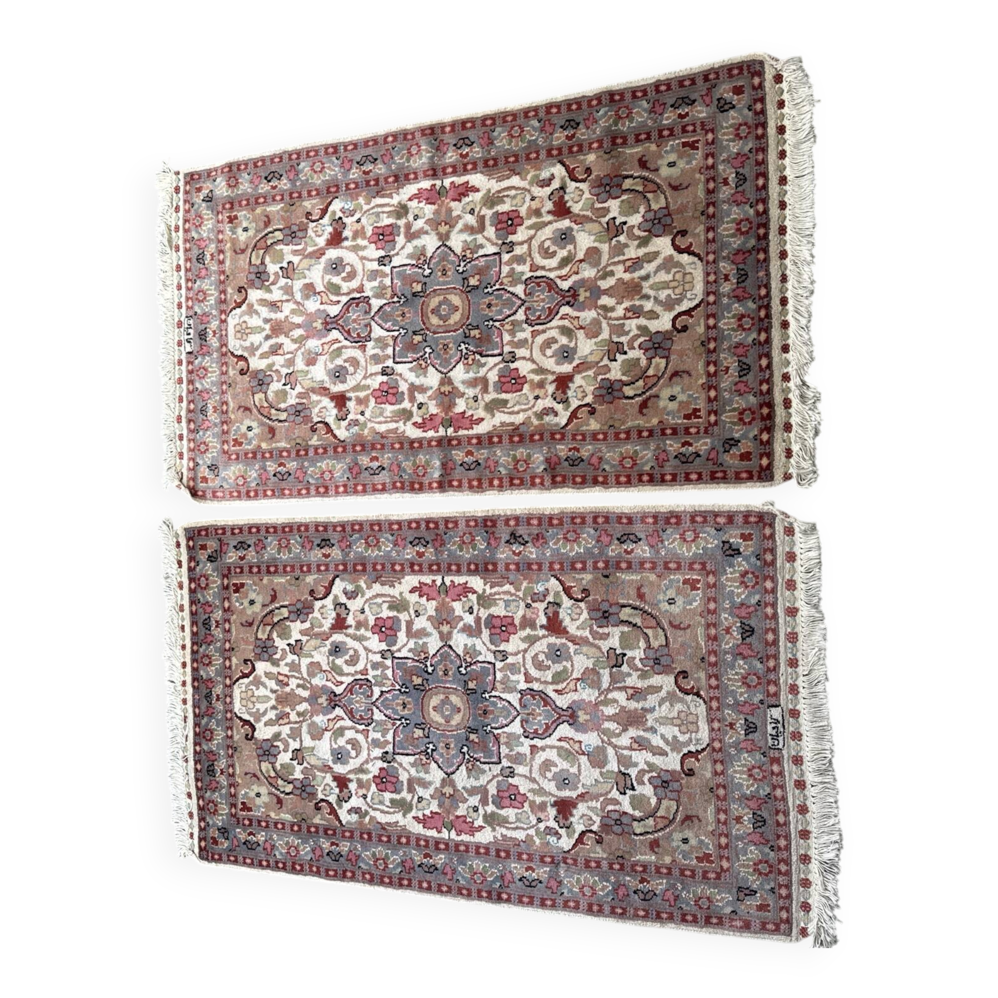 2 vintage silk rugs