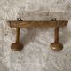 Antique turned wood wall coat rack with 2 hooks
