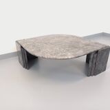 Vintage grey marble coffee table from the 1970s.