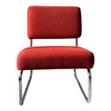 Fauteuil chauffeuse rouge vintage