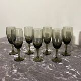 Small smoked glass flutes