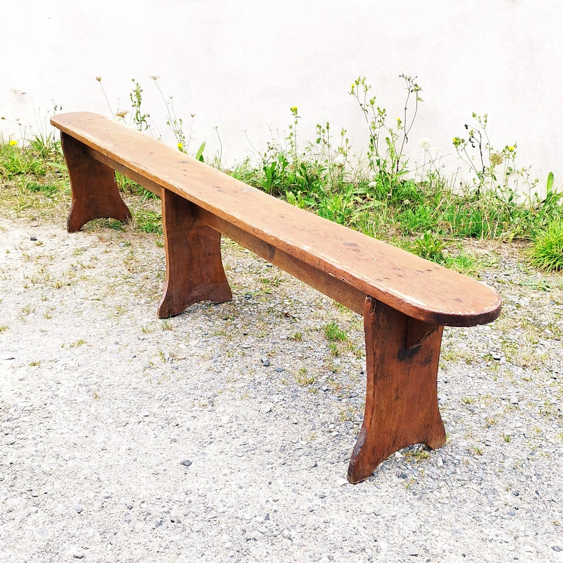 Old authentic vintage wooden farm bench No.1