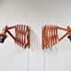 Pair of teak scissor wall lights, Scandinavian style, 1960s