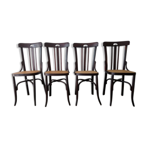 Suite de 4 chaises vintage de bistrot