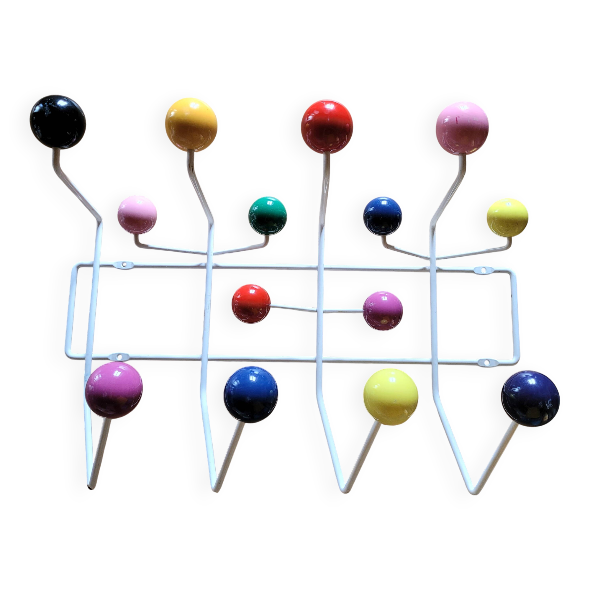Multicoloured wall coat rack Hang it all Eames