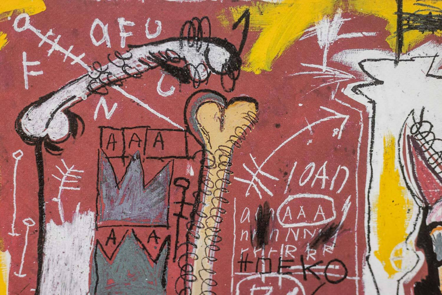 Jean-Michel Basquiat. Numbered color silkscreen print. 1990s.