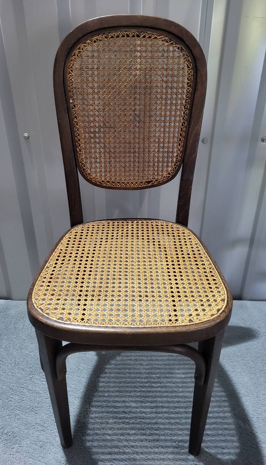 Vintage Thonet style bistro chair in cane and turned wood