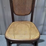 Vintage Thonet style bistro chair in cane and turned wood