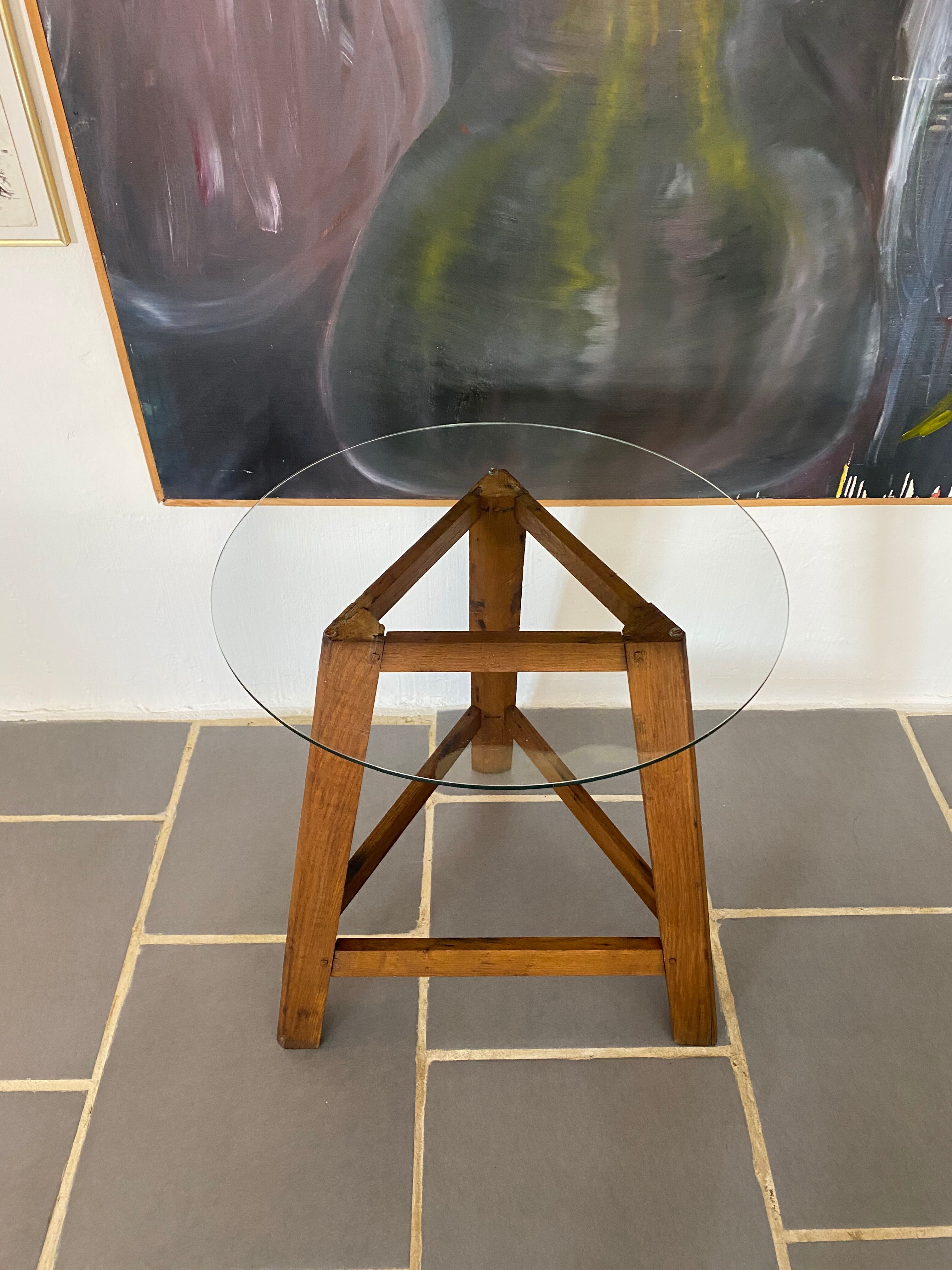 Vintage tripod wood table