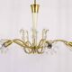 Lustre inhabituel en laiton et cristal Emil Stejnar, Rupert Nikoll, Autriche, années 1950