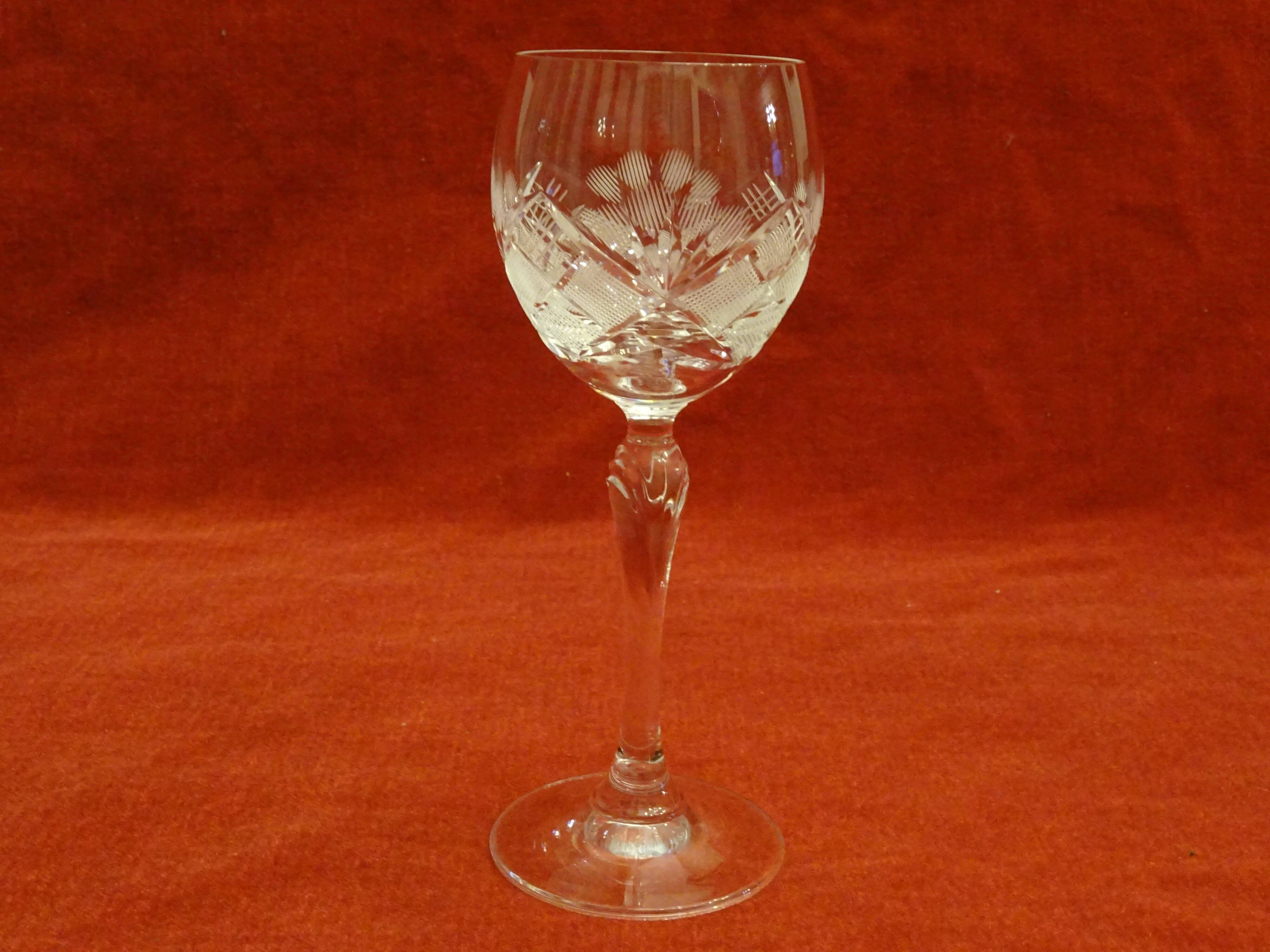 6 cut crystal glasses