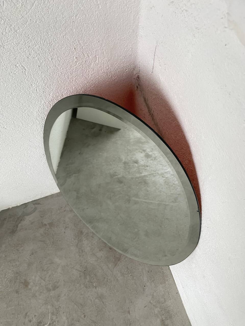 1950s oval beveled mirror