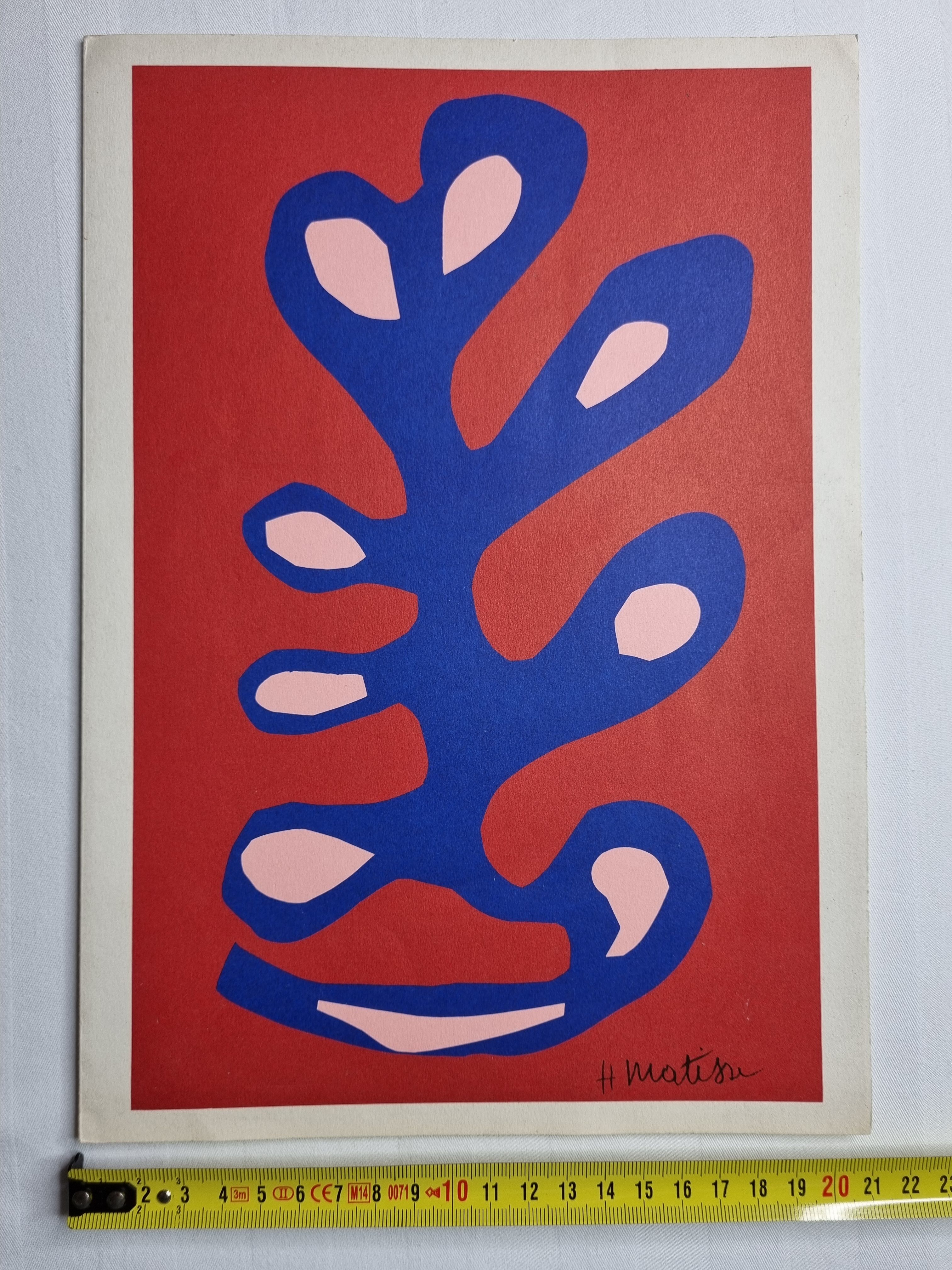 Palme bleue sur fond rouge, Canson 1981, 29 cm