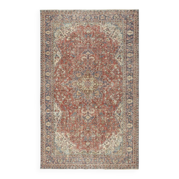 Tapis vintage turc fait main. Tapis en laine traditionnel pour salon ou chambre.