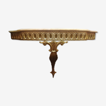 Bronze and marble applique console