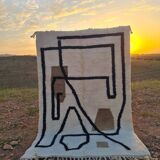 Handmade wool Berber rug 250x150 cm