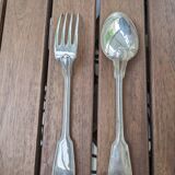 Ercuis silver plated fork and spoon set 84g
