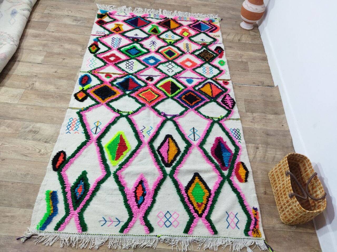 Handmade Moroccan Berber rug 253 X 144 CM