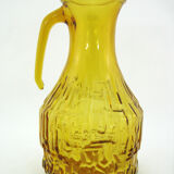 Amber Yellow Molded Glass Pitcher - Bormioli Fidenza Vitraria Italy - Vintage 60s