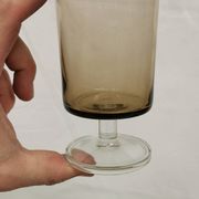 Vintage 70s stemmed glasses, lot of 10 smoked Luminarc verrines