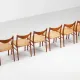 Arne Wahl Iversen set of six teak dining chairs Glyngore Denmark 1960