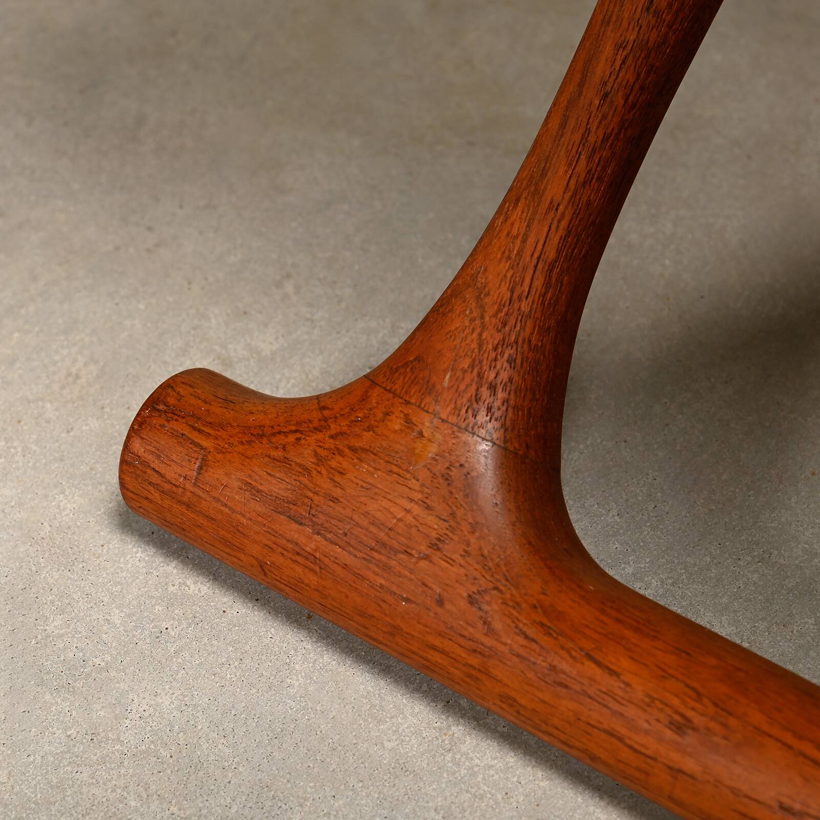 Poul Hundevad PH43 Guldhøj Stool in Teak and Black Leather, Denmark, 1960s