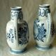 Pair of delft earthenware vases from holland with marine boat decor