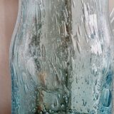 Service verre soufflé bullé bleu ciel