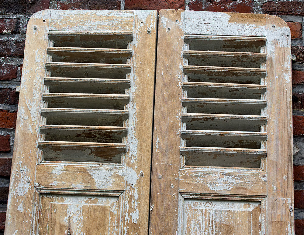 Old pair of wooden shutters 152 cm