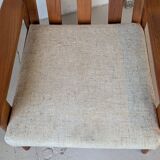 Teak and wool armchair