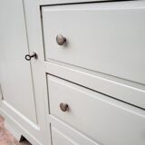 Commode asymétrique vintage vert lichen