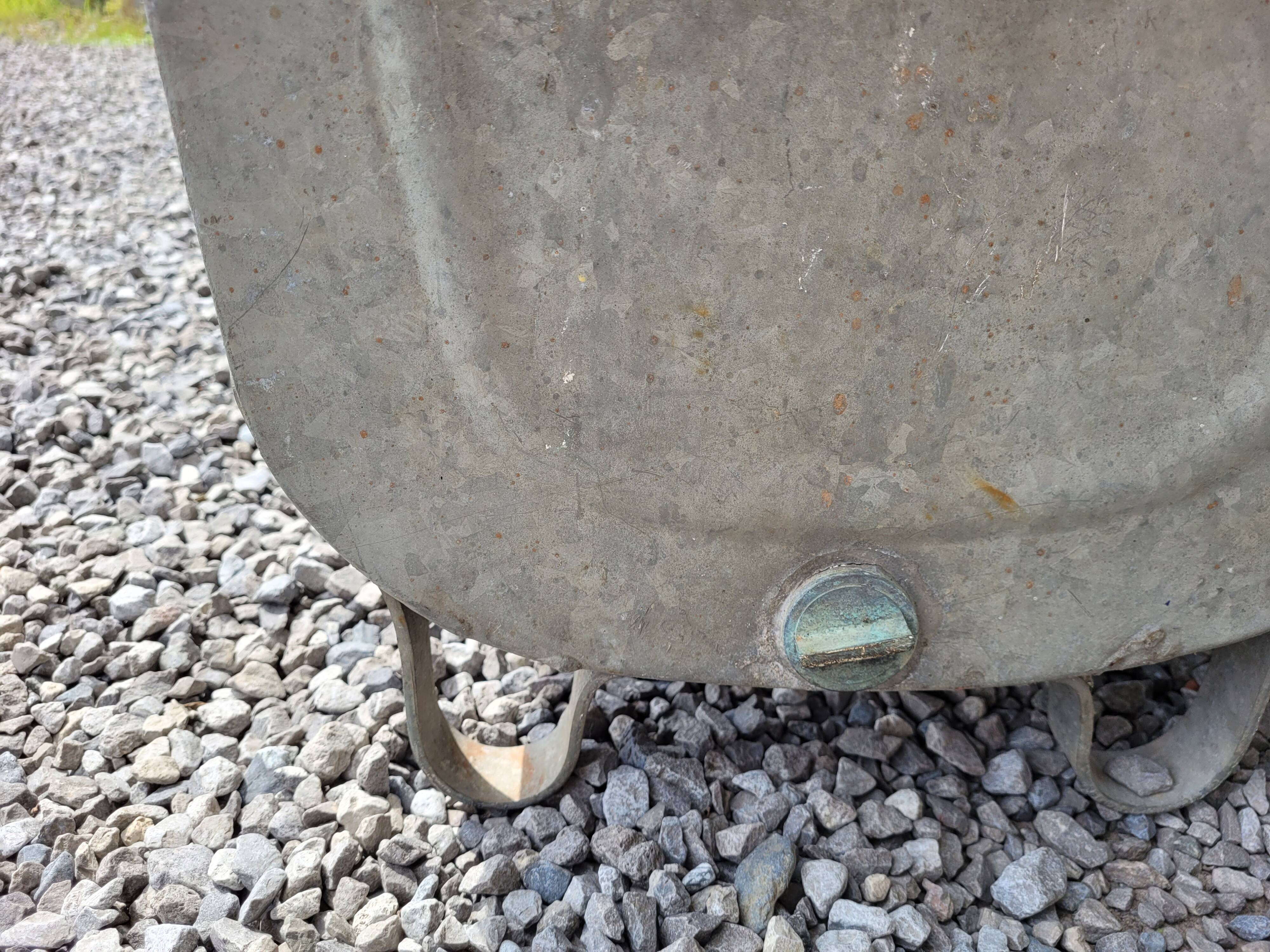 Old zinc bathtub