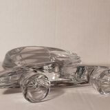 Candlestick with two arms in crystal of Vannes 60s