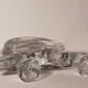 Candlestick with two arms in crystal of Vannes 60s