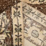 5x9 Cream & Brown Turkish Vintage Rug 162x260Cm SK 24779